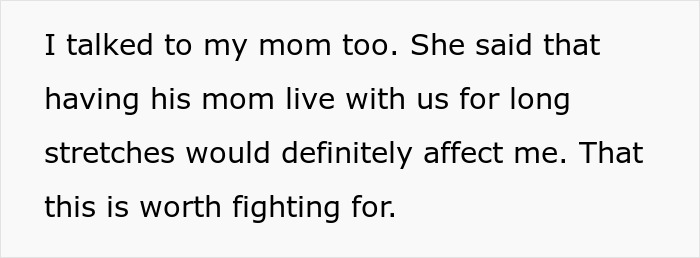Text discussing impact of mother-in-law living with a family for extended periods. Text discussing impact of mother-in-law living with a family for extended periods.