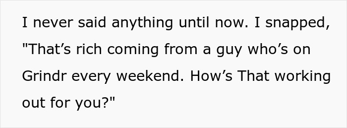 Text exchange reveals family drama as nephew calls out closeted uncle on Grindr usage.