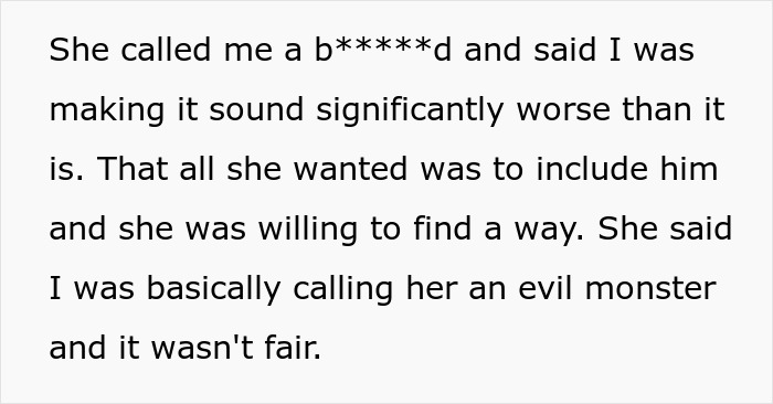 Text exchange discussing disregarded allergies, misunderstanding intentions, and emotional reaction.