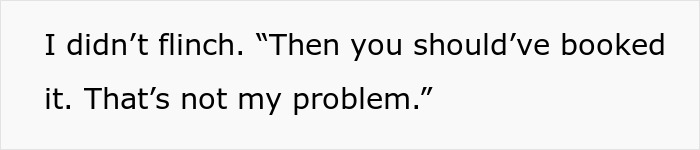 Text exchange on seating disagreement in flight, addressing a passenger&rsquo;s booking responsibility.