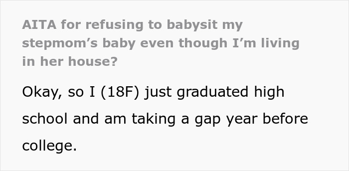 Stepmom Makes 18YO Watch Her Baby Because She Doesn’t Pay Rent, Gets A Reality Check Stepmom Makes 18YO Watch Her Baby Because She Doesn’t Pay Rent, Gets A Reality Check