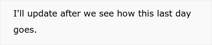 Text reading "I'll update after we see how this last day goes," related to a long-distance trip.