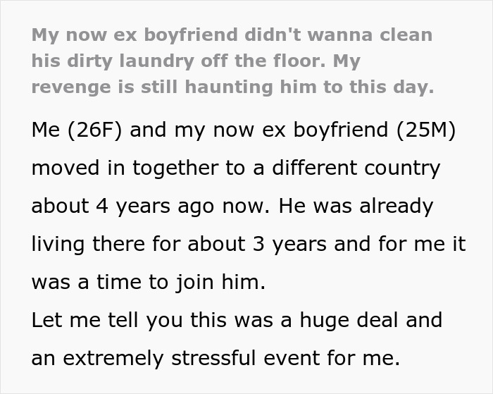 Text showing a woman's plan to teach boyfriend to clean up, sharing a story of revenge and relationship stress. Text showing a woman's plan to teach boyfriend to clean up, sharing a story of revenge and relationship stress.