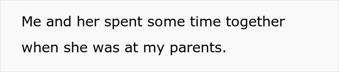 Text message discussing time spent at parents' house related to babysitting. Text message discussing time spent at parents' house related to babysitting.