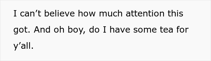 Text expressing surprise at attention a story received, hinting at more details to share.