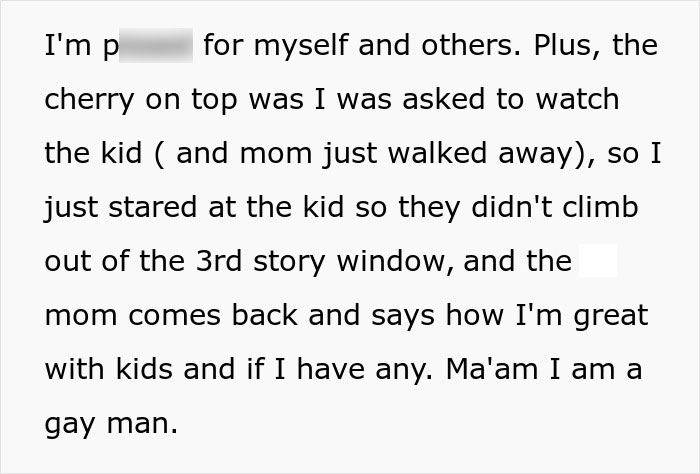 Text about a mom at college asking someone to watch her child while she steps away briefly.