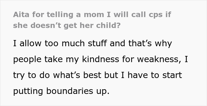 Text about a woman setting boundaries with another mom regarding babysitting duties after past play dates.