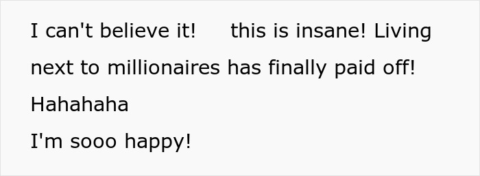 Alt text: Excited reaction about living next to millionaire neighbor who gave a pricey ring to a lady for 400 dollars.