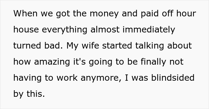 Text about lotto winnings causing issues between a couple.