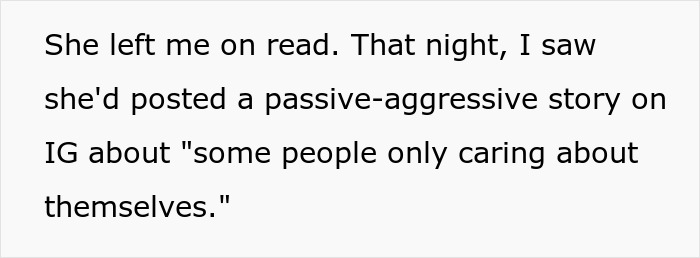 Text screenshot related to passive-aggressive team player drama on Instagram. Text screenshot related to passive-aggressive team player drama on Instagram.