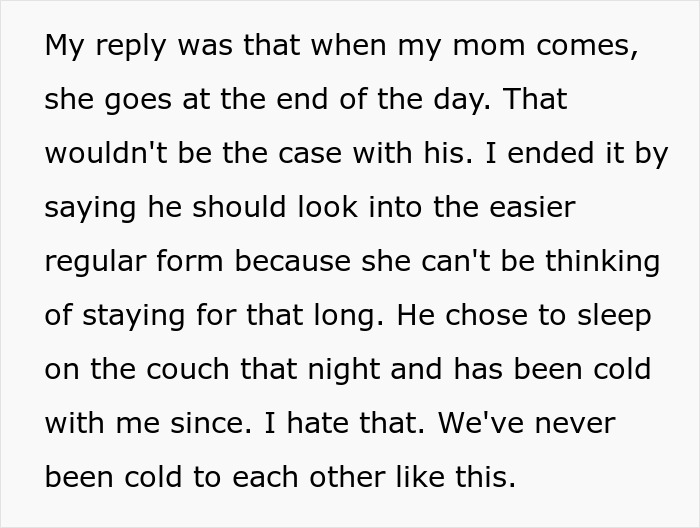 Text excerpt about MIL staying with her son longer than expected, causing tension. Text excerpt about MIL staying with her son longer than expected, causing tension.
