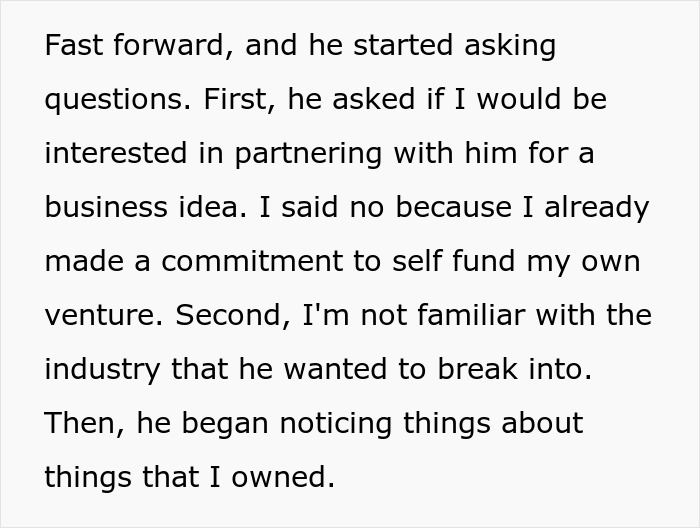Text conversation about self-funding a business and declining a partner's proposal.