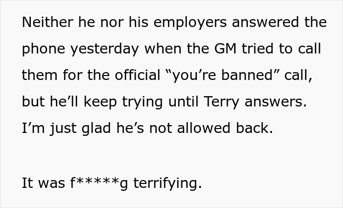 Text recounting a woman's frightening experience with a delusional client and her relief after executing a clever escape.