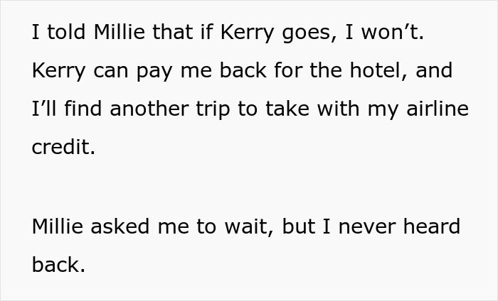 Text screenshot discussing travel plans and repayment related to a cousin's wedding.