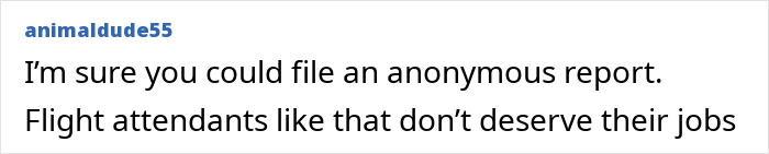 Comment criticizing flight attendant for unfair treatment of disabled passenger. Comment criticizing flight attendant for unfair treatment of disabled passenger.