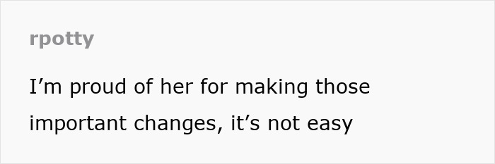 Text image with user comment praising Cara Delevingne's transformation and acknowledging the difficulty of change.