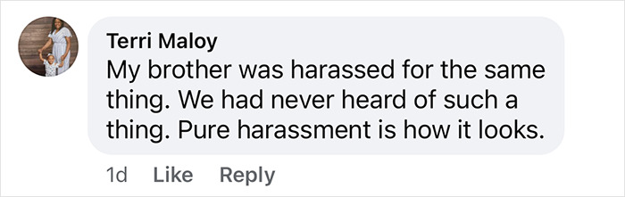 Comment discussing harassment related to a black woman detained for walking on the wrong side of the road.