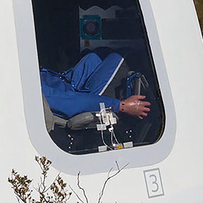 A hand in a Blue Origin capsule sparks conspiracy theorists' claims of being "fake. A hand in a Blue Origin capsule sparks conspiracy theorists' claims of being "fake.