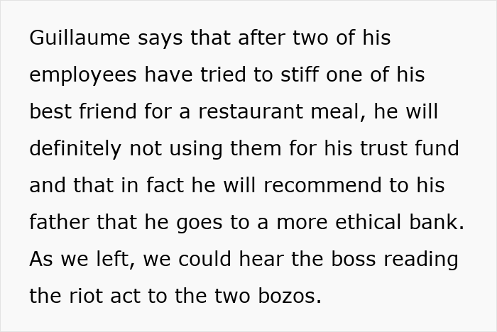 Text about employees' actions affecting a trust fund decision.
