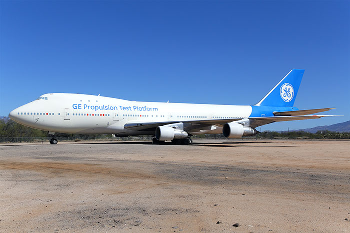 GE Propulsion Test Platform aircraft on runway, symbolizing companies successful until a single bad decision wrecked them.