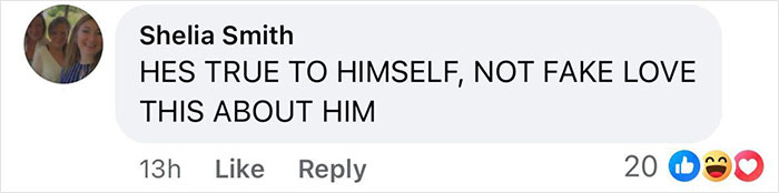 Comment praising authenticity, with likes and reactions.