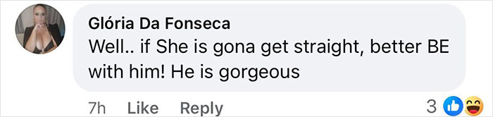 Comment screenshot discussing JoJo Siwa's relationship speculation on Big Brother with positive emojis.