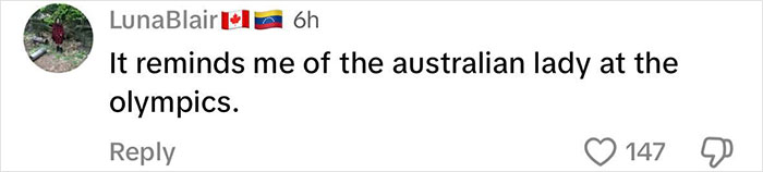 Comment about Katy Perry&rsquo;s tour debut comparing it to an Olympic moment, with 147 likes.