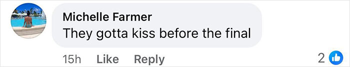 Comment on Big Brother post: "They gotta kiss before the final," with two likes.