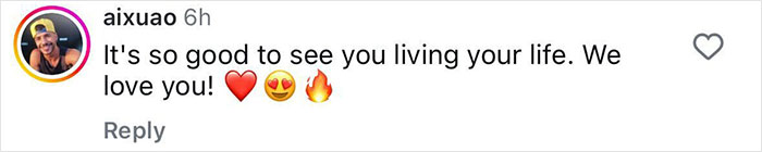 Instagram comment praising Demi Lovato's appearance, featuring heart and flame emojis.