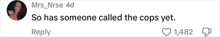 Comment questioning if cops were called on teacher after adult content backlash, displaying 1,482 likes.