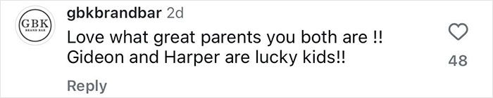 Comment praising parenting of Neil Patrick Harris, mentioning Gideon and Harper.