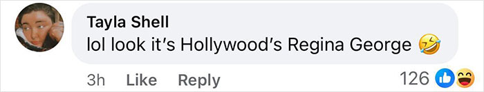 Comment comparing wardrobe malfunction to Regina George.