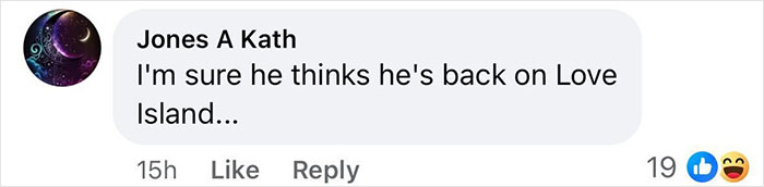 Comment mentioning Love Island related to JoJo Siwa's Big Brother moment.