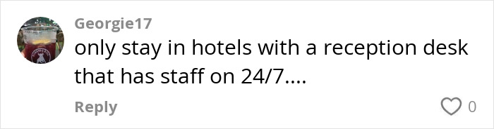 User comment suggesting staying in staffed hotels for safety, related to influencers' scary Airbnb experience. User comment suggesting staying in staffed hotels for safety, related to influencers' scary Airbnb experience.