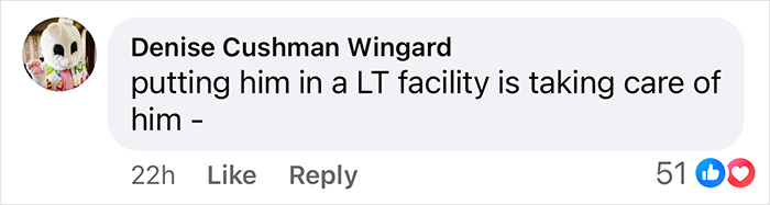 Comment shows support for putting Colin Farrell's son in long-term care facility.