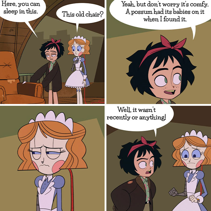 21 Wholesome Comics About A Robot Nanny Who’s Just Trying Her Best, By Dominic Cellini