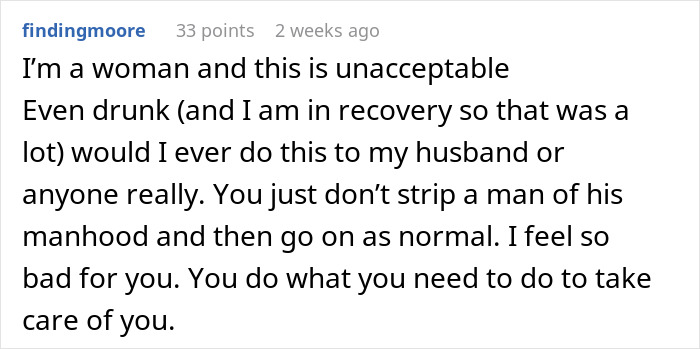 Comment discussing relationship issues after wife exposes husband. Comment discussing relationship issues after wife exposes husband.