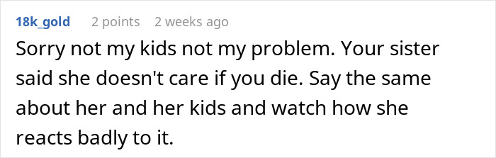 Text from a discussion about babysitting nephews and family responsibilities. Text from a discussion about babysitting nephews and family responsibilities.