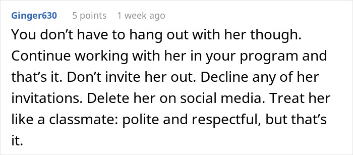 Text comment on a post about friend requests to change birthday plans for a diet, then eating everything restricted.