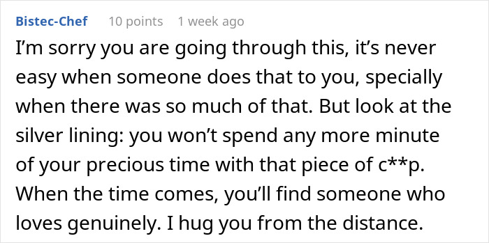 Supportive comment on a relationship issue after girlfriend checks boyfriend's phone in ER.