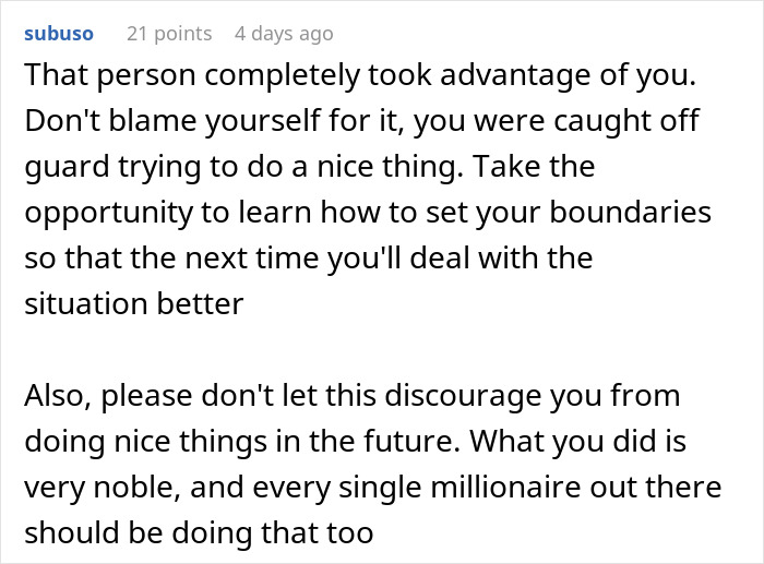 Comment encouraging perseverance in good deeds, despite challenges, linked to accidental charity event.