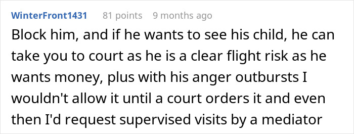 Reddit comment discussing relationship advice related to partner plotting against fiancée who just gave birth. Reddit comment discussing relationship advice related to partner plotting against fiancée who just gave birth.