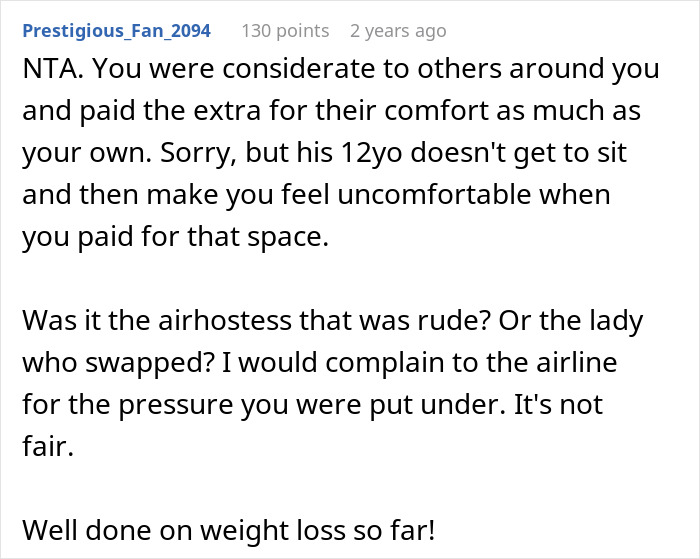 Discussion about a woman booking two plane seats for comfort and facing criticism for not sharing.