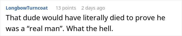 Comment criticizing a boomer&rsquo;s fragile male ego after nearly drowning and berating the lifeguard who saved him.