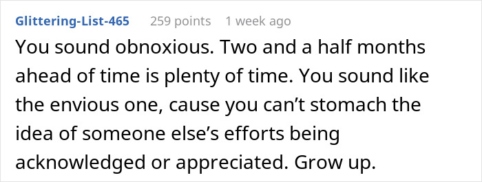 Reddit comment criticizing someone for shutting down sister after trying to change tradition in a family discussion thread. Reddit comment criticizing someone for shutting down sister after trying to change tradition in a family discussion thread.