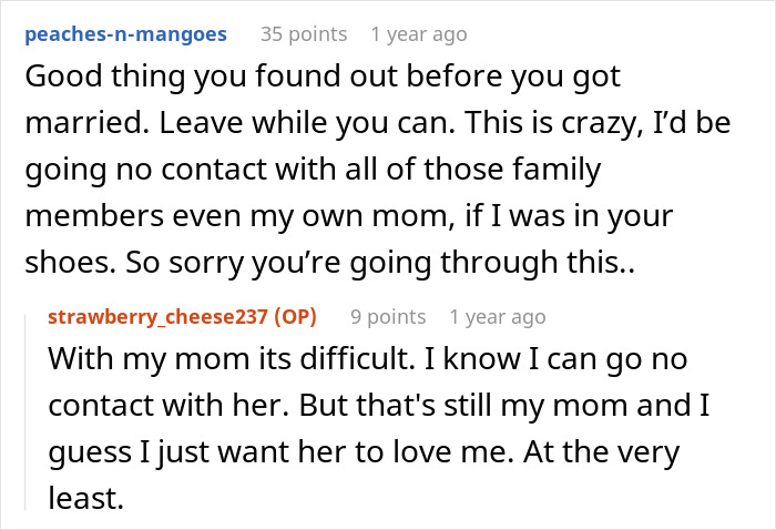 Reddit comments about bride exposing affair at rehearsal; family chaos discussed.