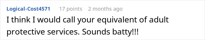 Comment on neighbor dispute involving adult protective services suggestion. Comment on neighbor dispute involving adult protective services suggestion.
