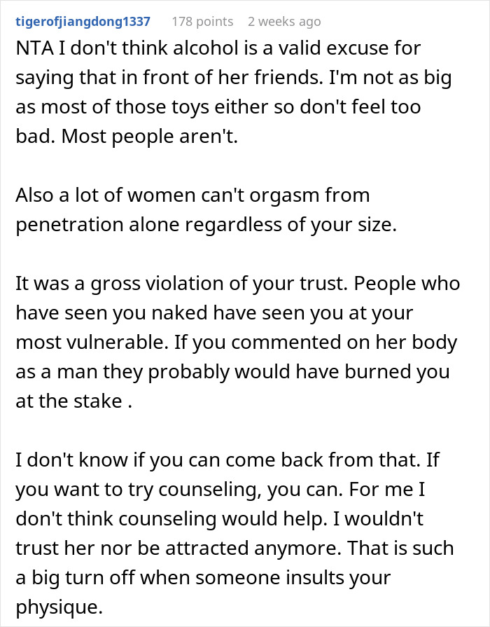 Online comment about divorce due to a spouse exposing personal details. Online comment about divorce due to a spouse exposing personal details.