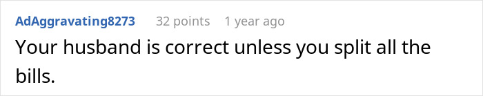 Comment discussing husband's claim as a silent investor in wife's graphic novel.