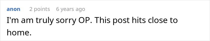 Reddit comment expressing sympathy related to a babysitting situation.